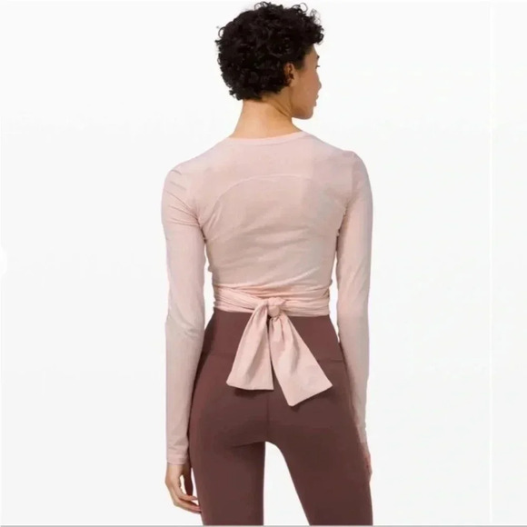 lululemon athletica Lululemon Wrap Long Sleeve Crop Top - Picture 2 of 5